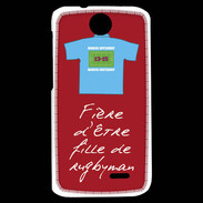Coque HTC Desire 310 Fille de rugbyman Bonus offensif-défensif Rouge 2
