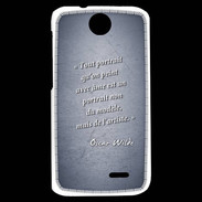 Coque HTC Desire 310 Portrait Ame Bleu Citation Oscar Wilde