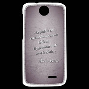 Coque HTC Desire 310 Public génie Violet Citation Oscar Wilde