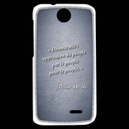 Coque HTC Desire 310 Démocratie Bleu Citation Oscar Wilde