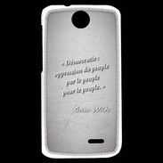 Coque HTC Desire 310 Démocratie Gris Citation Oscar Wilde