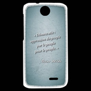 Coque HTC Desire 310 Démocratie Turquoise Citation Oscar Wilde