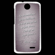Coque HTC Desire 310 Dramatique vieillesse Violet Citation Oscar Wilde