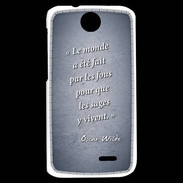 Coque HTC Desire 310 Fous sages Bleu Citation Oscar Wilde