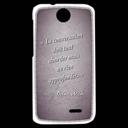 Coque HTC Desire 310 La conversation Violet Citation Oscar Wilde