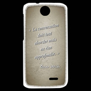 Coque HTC Desire 310 La conversation Sepia Citation Oscar Wilde