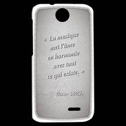 Coque HTC Desire 310 La musique Gris Citation Oscar Wilde