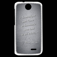 Coque HTC Desire 310 La musique Noir Citation Oscar Wilde