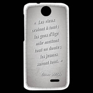 Coque HTC Desire 310 Les vieux Gris Citation Oscar Wilde
