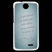 Coque HTC Desire 310 Pessimiste Turquoise Citation Oscar Wilde