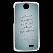 Coque HTC Desire 310 Choix ennemis Turquoise Citation Oscar Wilde