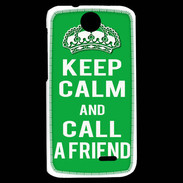 Coque HTC Desire 310 Keep Calm Call friend Vert