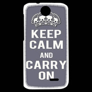 Coque HTC Desire 310 Keep Calm Carry on Gris
