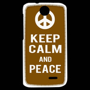Coque HTC Desire 310 Keep Calm Peace Marron