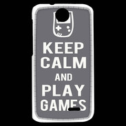 Coque HTC Desire 310 Keep Calm Play games Gris