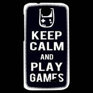 Coque HTC Desire 310 Keep Calm Play games Noir