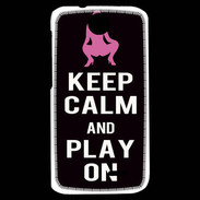 Coque HTC Desire 310 Keep Calm Play on Noir