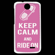 Coque HTC Desire 310 Keep Calm Ride on Rose