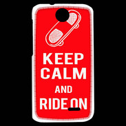 Coque HTC Desire 310 Keep Calm Ride on Rouge