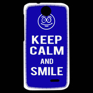 Coque HTC Desire 310 Keep Calm Smile Bleu