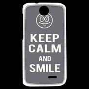 Coque HTC Desire 310 Keep Calm Smile Gris