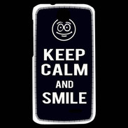 Coque HTC Desire 310 Keep Calm Smile Noir