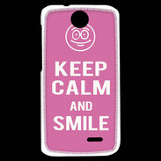 Coque HTC Desire 310 Keep Calm Smile Rose