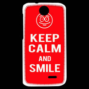 Coque HTC Desire 310 Keep Calm Smile Rouge