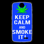 Coque HTC Desire 310 Keep Calm Smoke it Bleu