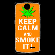 Coque HTC Desire 310 Keep Calm Smoke it Orange