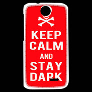 Coque HTC Desire 310 Keep Calm Stay dark Rouge