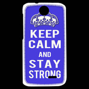 Coque HTC Desire 310 Keep Calm Stay strong Bleu