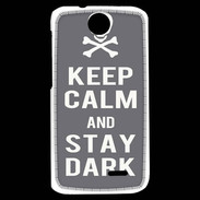 Coque HTC Desire 310 Keep Calm Stay dark Gris