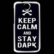 Coque HTC Desire 310 Keep Calm Stay dark Noir