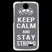 Coque HTC Desire 310 Keep Calm Stay strong Gris