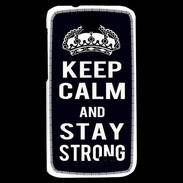 Coque HTC Desire 310 Keep Calm Stay strong Noir