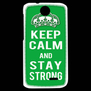 Coque HTC Desire 310 Keep Calm Stay strong Vert