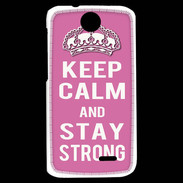 Coque HTC Desire 310 Keep Calm Stay strong Rose