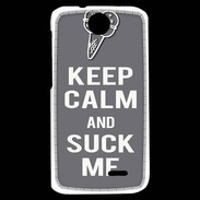 Coque HTC Desire 310 Keep Calm Suck me Gris