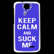 Coque HTC Desire 310 Keep Calm Suck me Bleu
