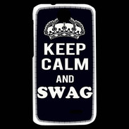 Coque HTC Desire 310 Keep Calm Swag Noir