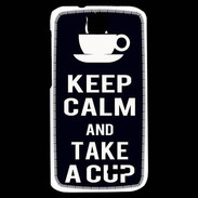Coque HTC Desire 310 Keep Calm Take a cup Noir