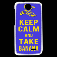 Coque HTC Desire 310 Keep Calm Take Banana Bleu