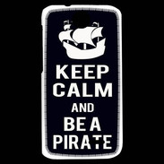 Coque HTC Desire 310 Keep Calm Be a Pirate Noir