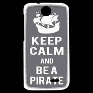 Coque HTC Desire 310 Keep Calm Be a Pirate Gris