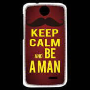 Coque HTC Desire 310 Keep Calm Be a Man Rouge