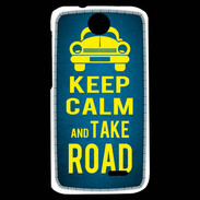 Coque HTC Desire 310 Keep Calm and Take o road 2 Bleu