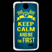Coque HTC Desire 310 Keep Calm and Be the First Bleu