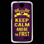 Coque HTC Desire 310 Keep Calm and Be the First Violet