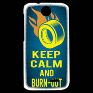 Coque HTC Desire 310 Keep Calm and Burn Out Bleu
